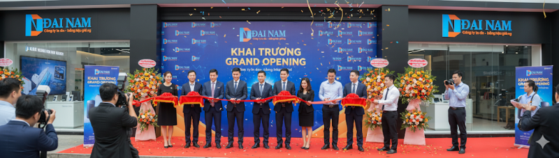 Backdrop khai trương ĐẠI NAM, tăng nhận diện thương hiệu.