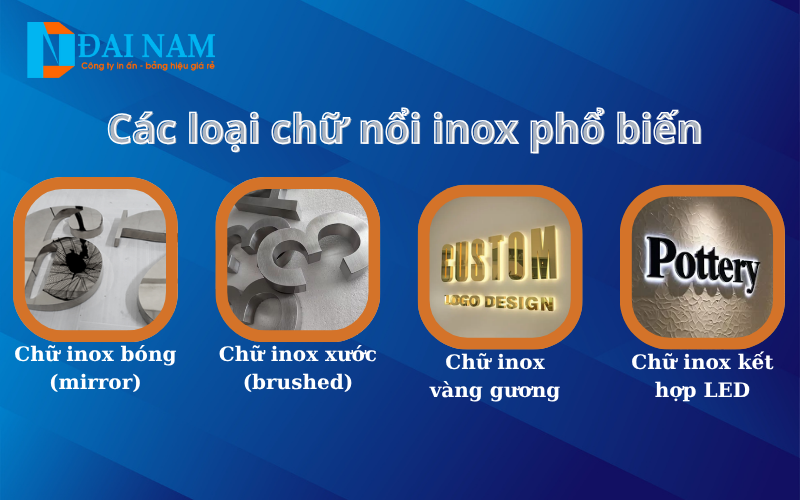 Các loại chữ inox mới nhất 