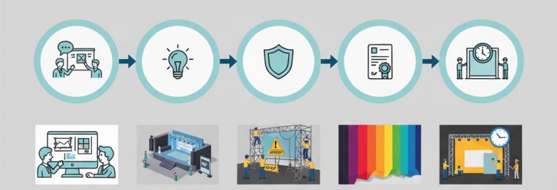 Bộ sưu tập 5 biểu tượng (icon) minh họa các lợi ích khi thuê dịch vụ backdrop