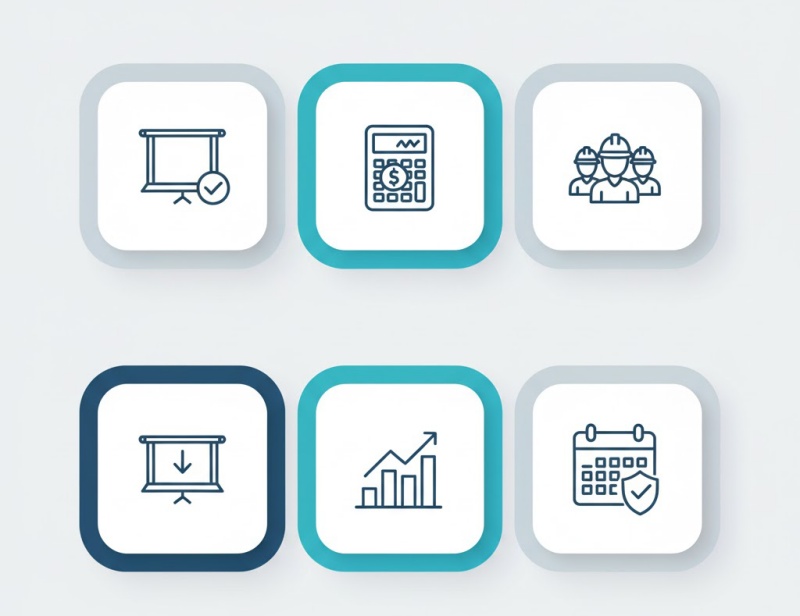 Năm biểu tượng minh họa các cam kết dịch vụ